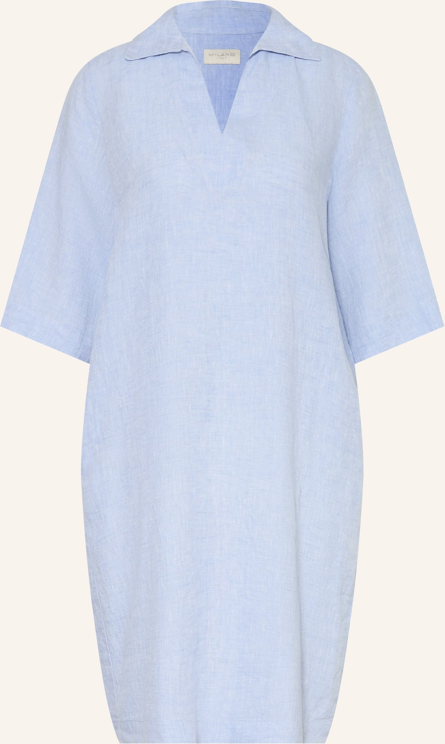 Milano Italy Leinenkleid Mit 3/4-Arm blau