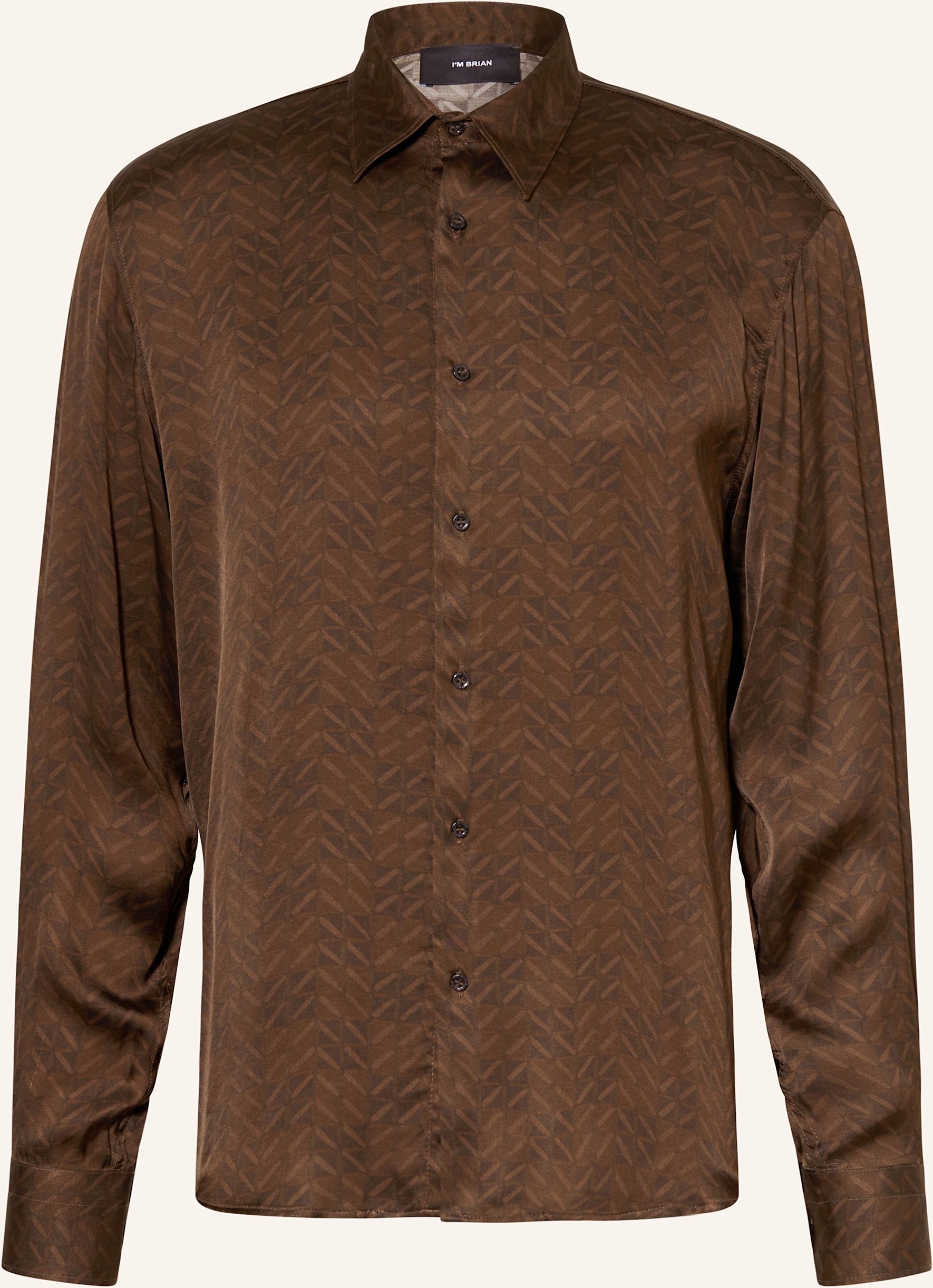 I'm Brian Satinhemd Regular Fit braun