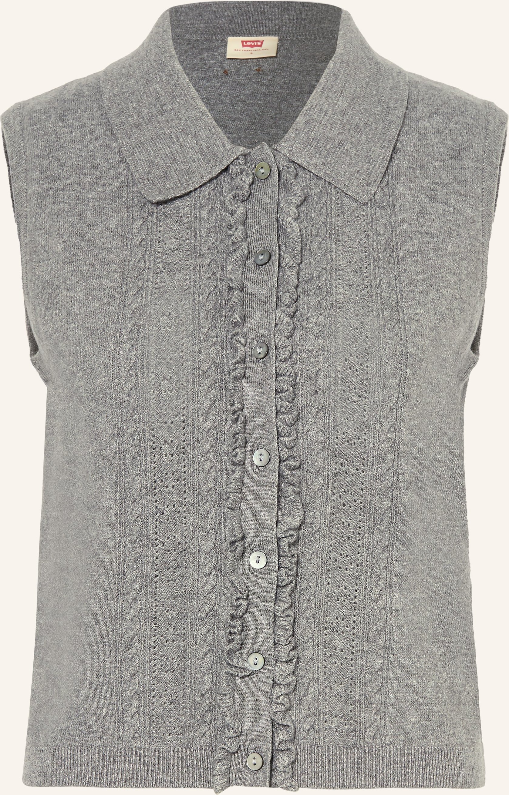 Levi's® Strickweste Mit Rüschen grau