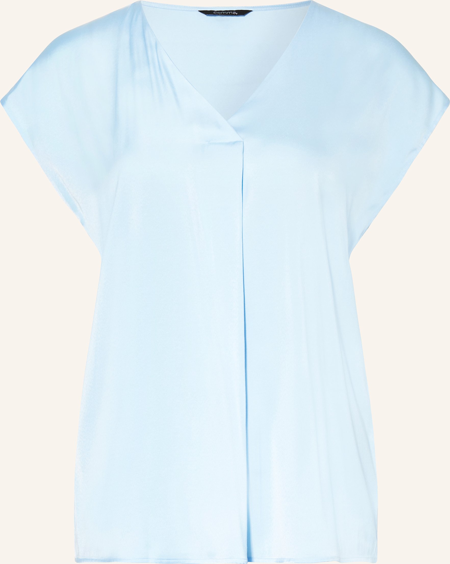 Comma Blusenshirt Aus Satin blau