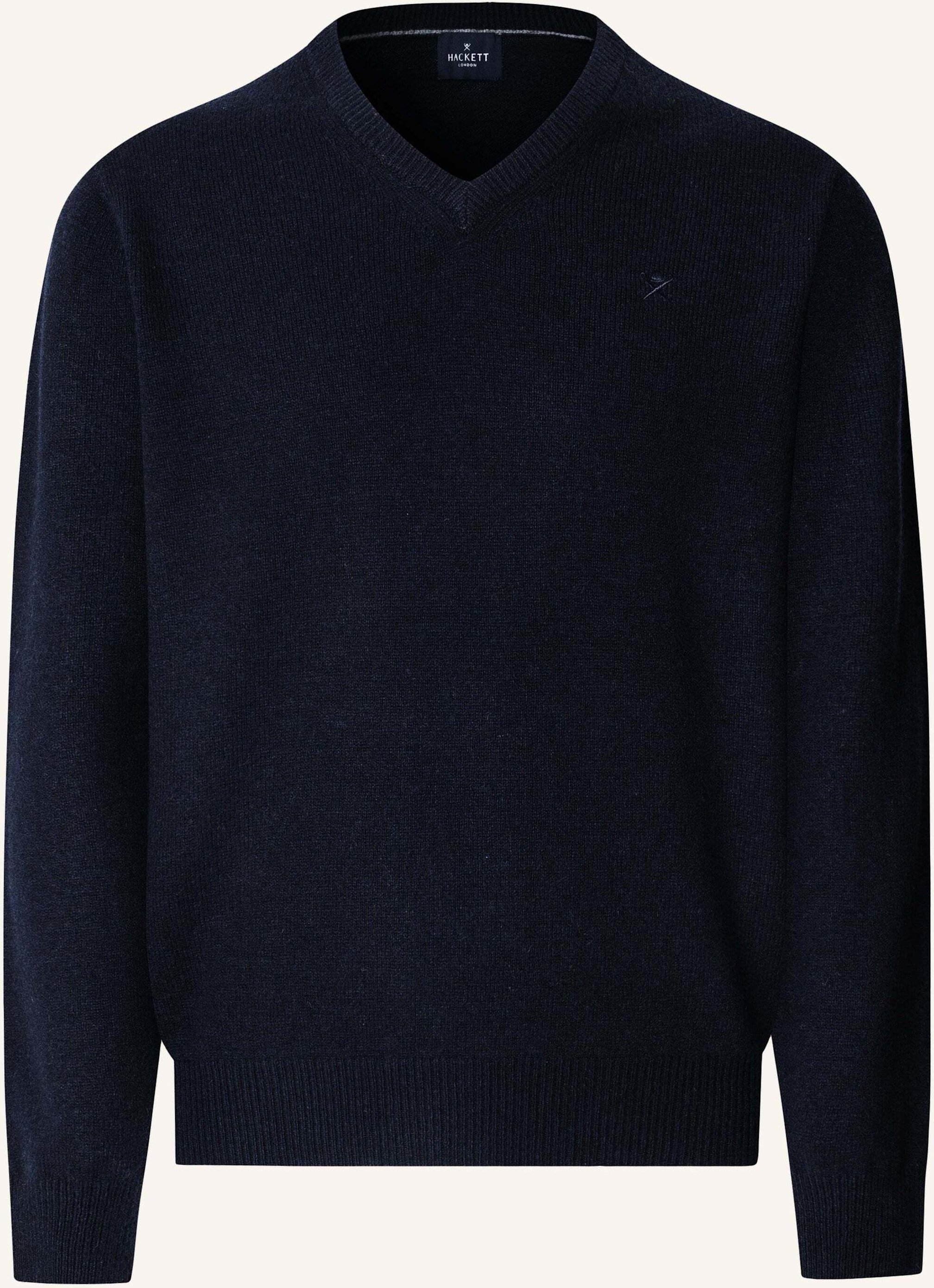Hackett London Pullover Lambswool V Neck blau
