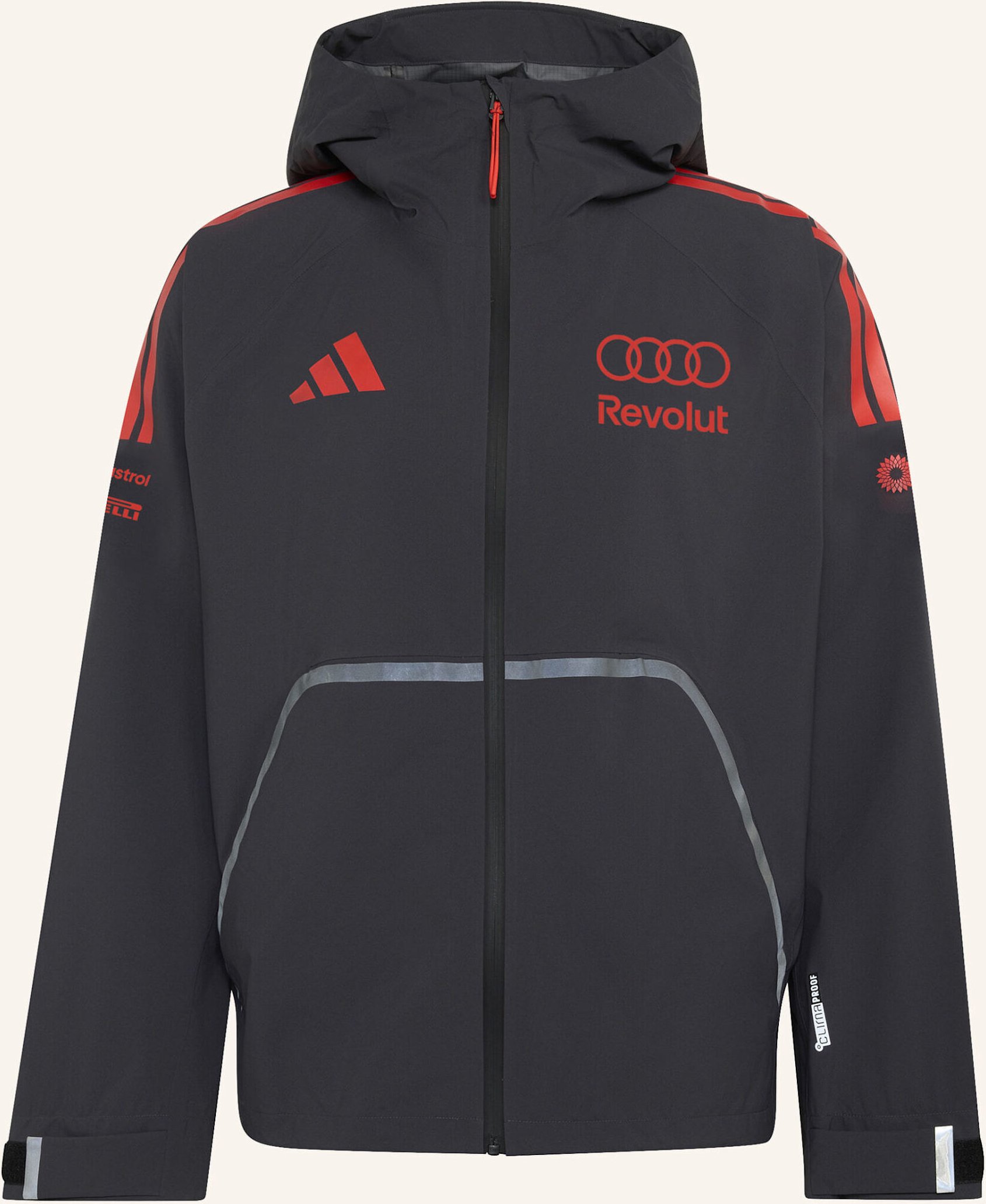 Adidas Audi Revolut f1 Team Mechanics Regenjacke schwarz