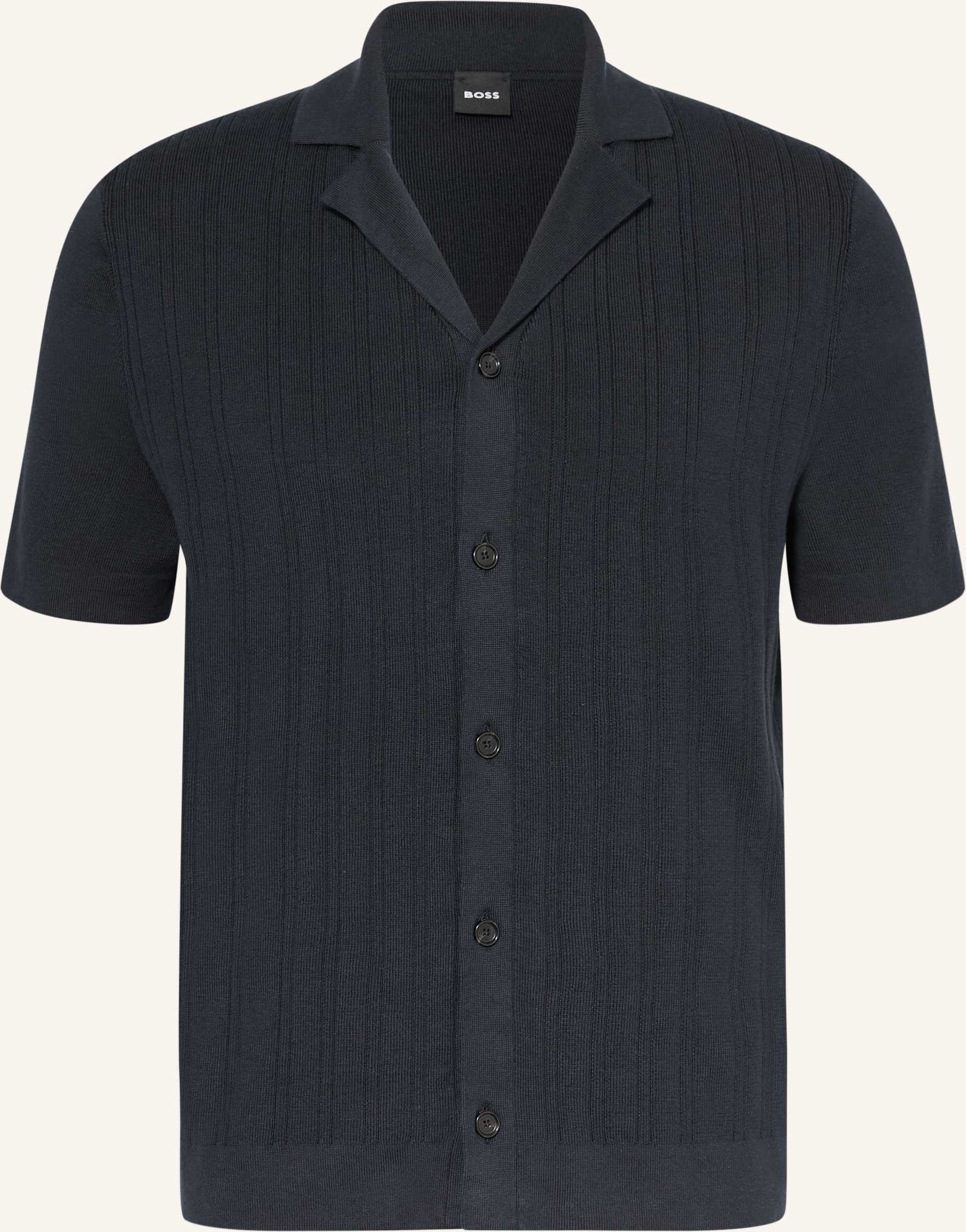 Boss Strickhemd Neri Slim Fit blau