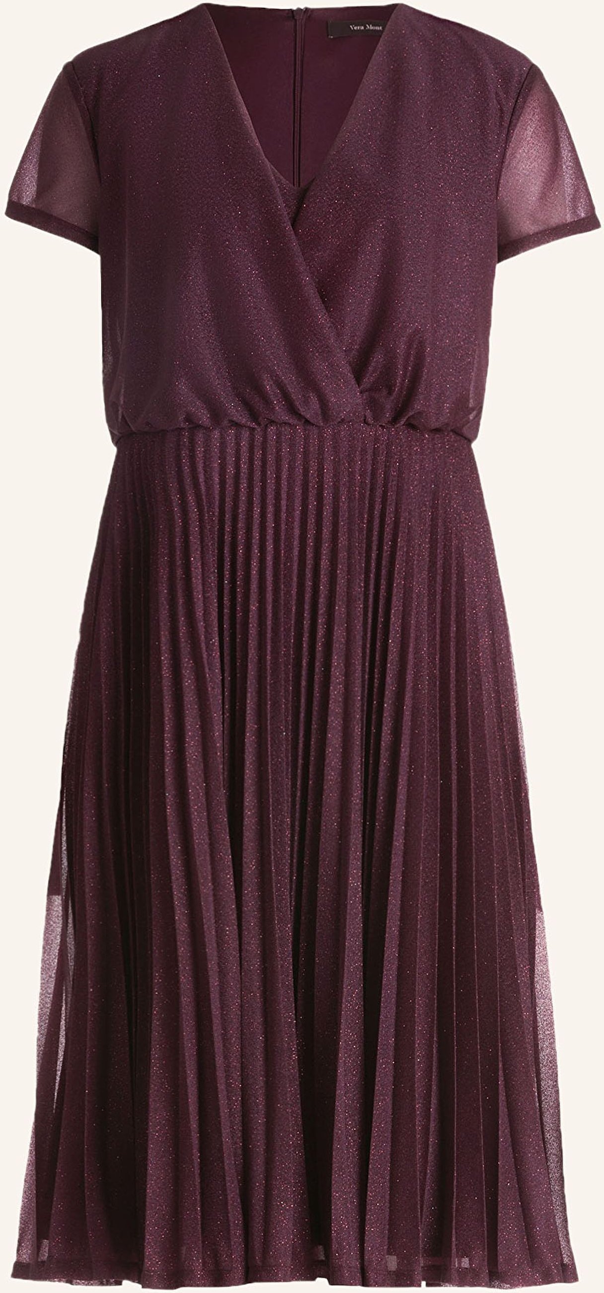 Vera Mont Cocktailkleid Mit Glitzergarn Und Plissee rot