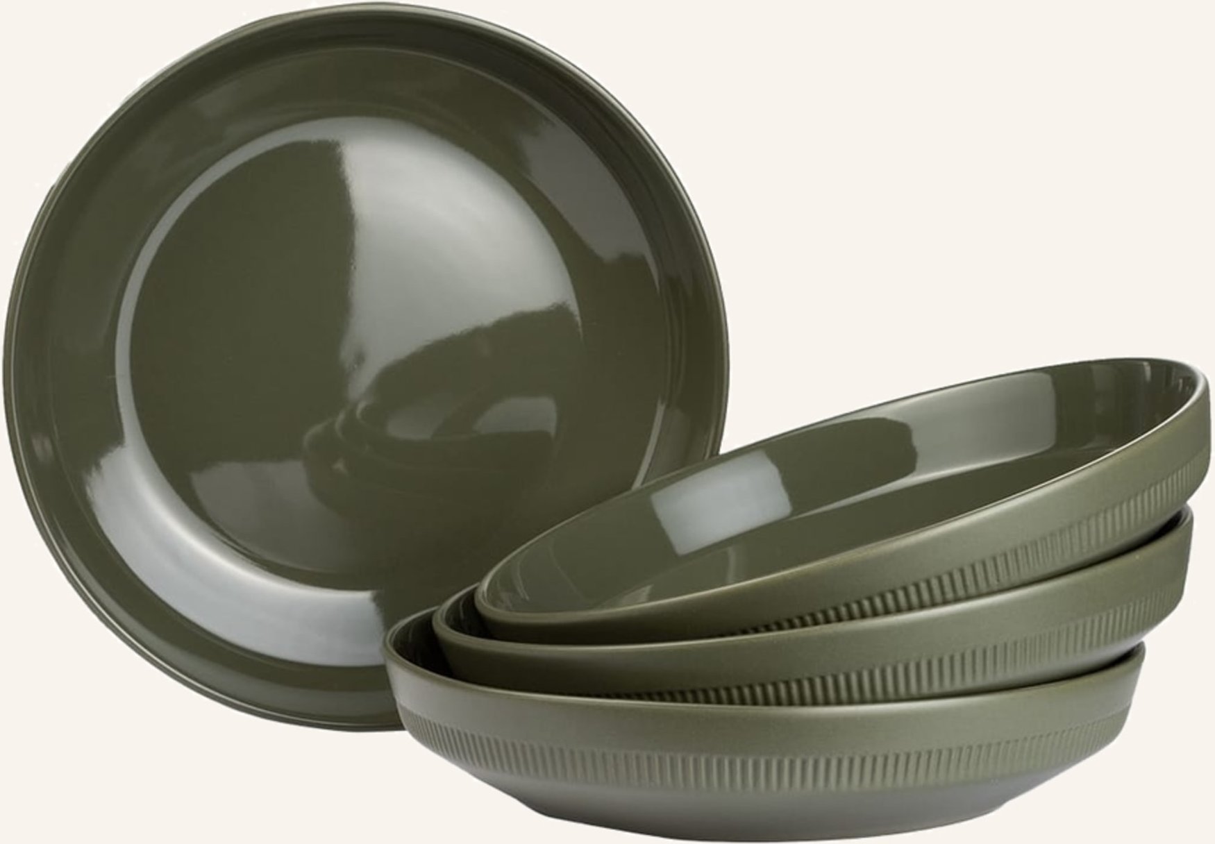 Marc O'polo 4er-Set Suppenteller Moments gruen