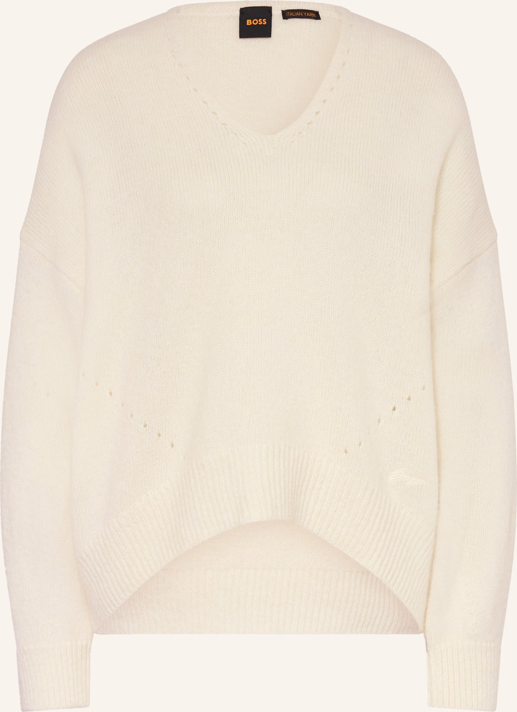 Boss Pullover Mit Alpaka weiss