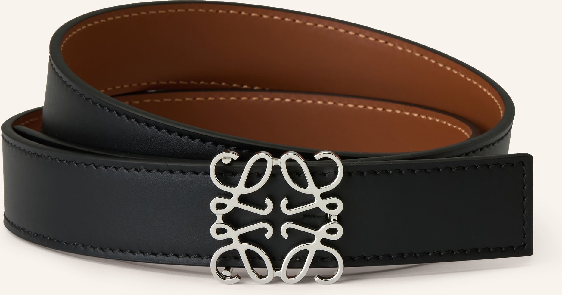 Loewe Ledergürtel Anagram schwarz