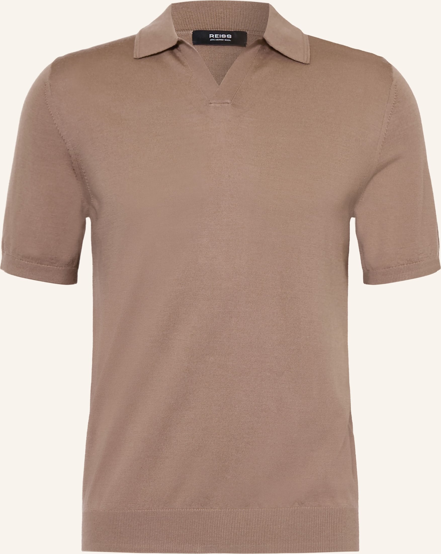 Reiss Strick-Poloshirt Duchie Aus Merinowolle braun