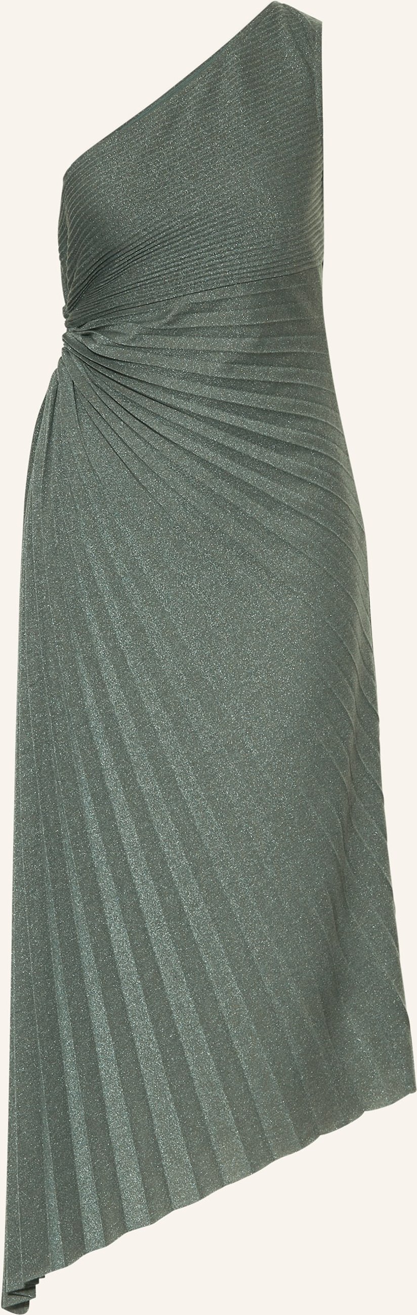 V By Vera Mont Cocktailkleid Mit Plissees Und Glitzergarn gruen