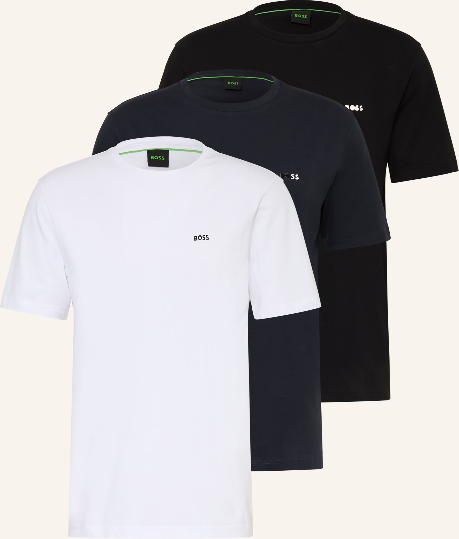 Boss 3er-Pack T-Shirts schwarz