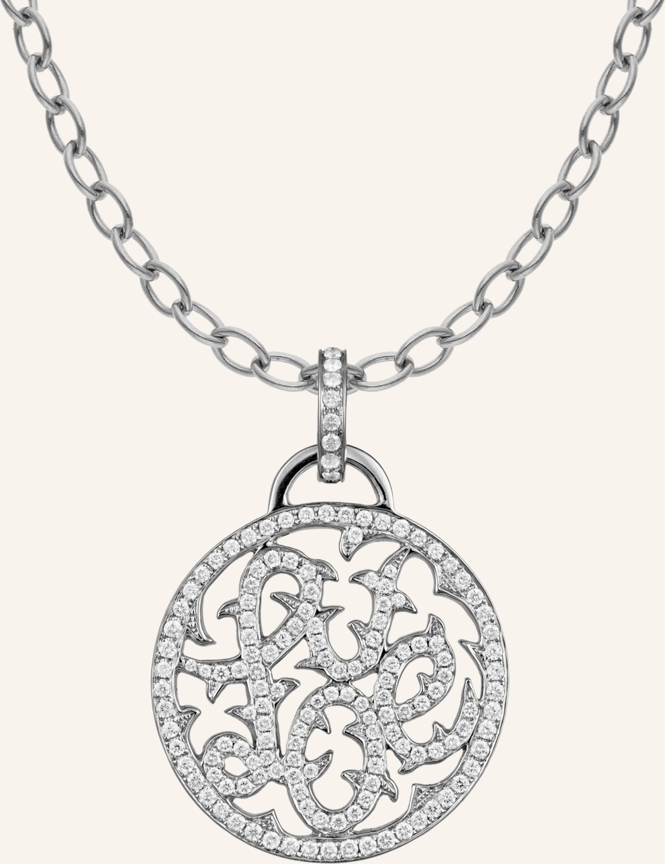 Cada Kette Medium Floral Love silber