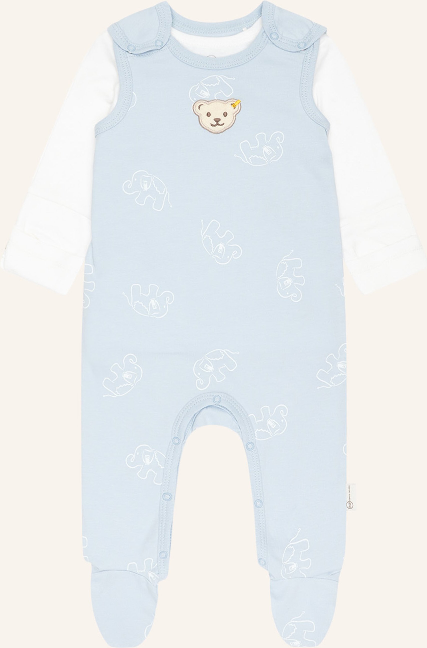 Thumbnail - Steiff Set Wellness: Strampler Und Longsleeve blau