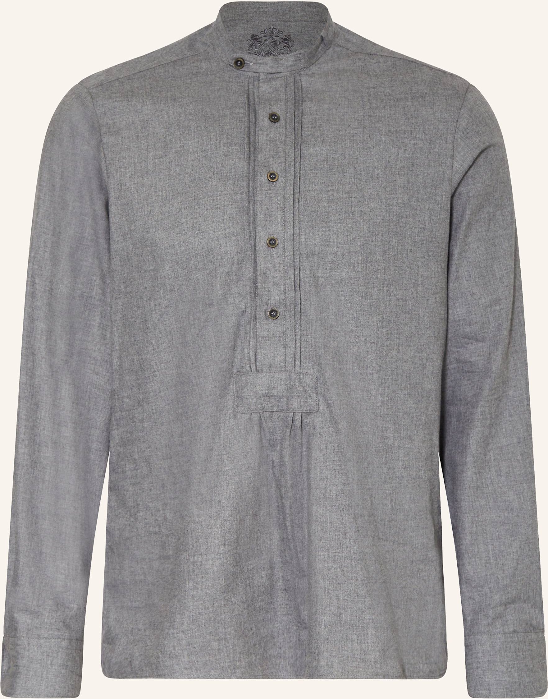 Hammerschmid Trachtenhemd Slim Fit Mit Stehkragen grau