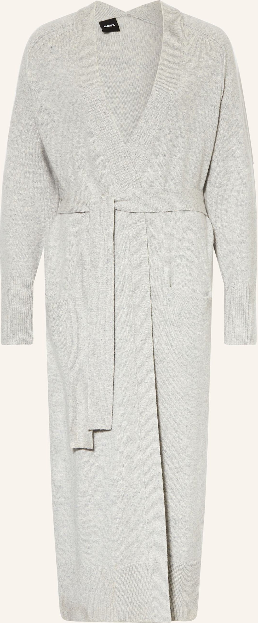 Boss Strickmantel Fardianna Aus Cashmere grau