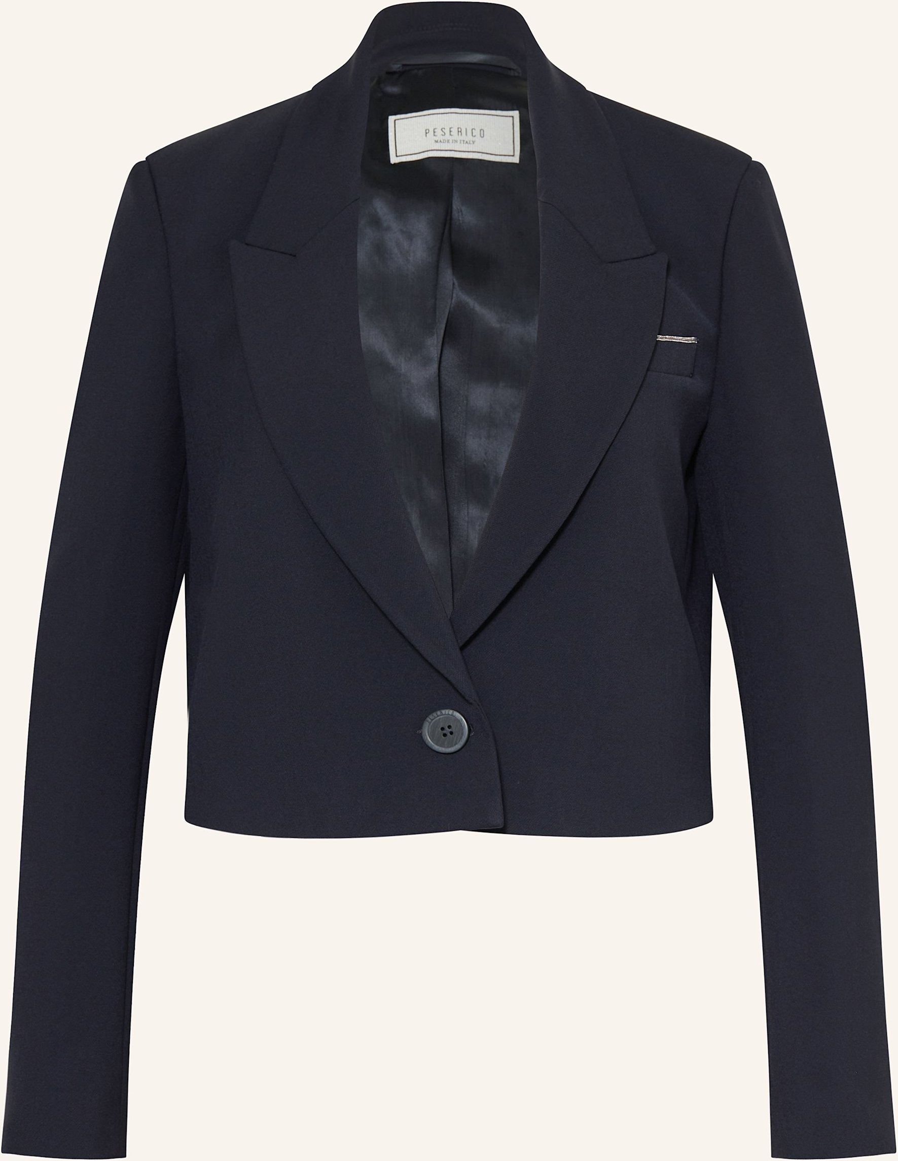 Peserico Cropped-Blazer Mit Schmucksteinen blau