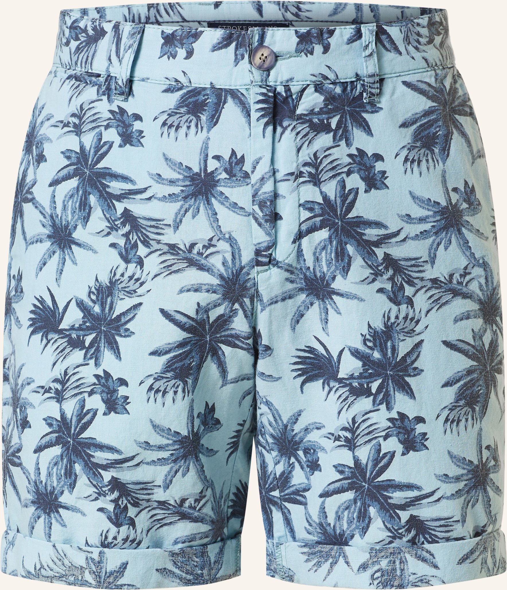 Thumbnail - Strokesman's Shorts Slim Fit Mit Leinen blau