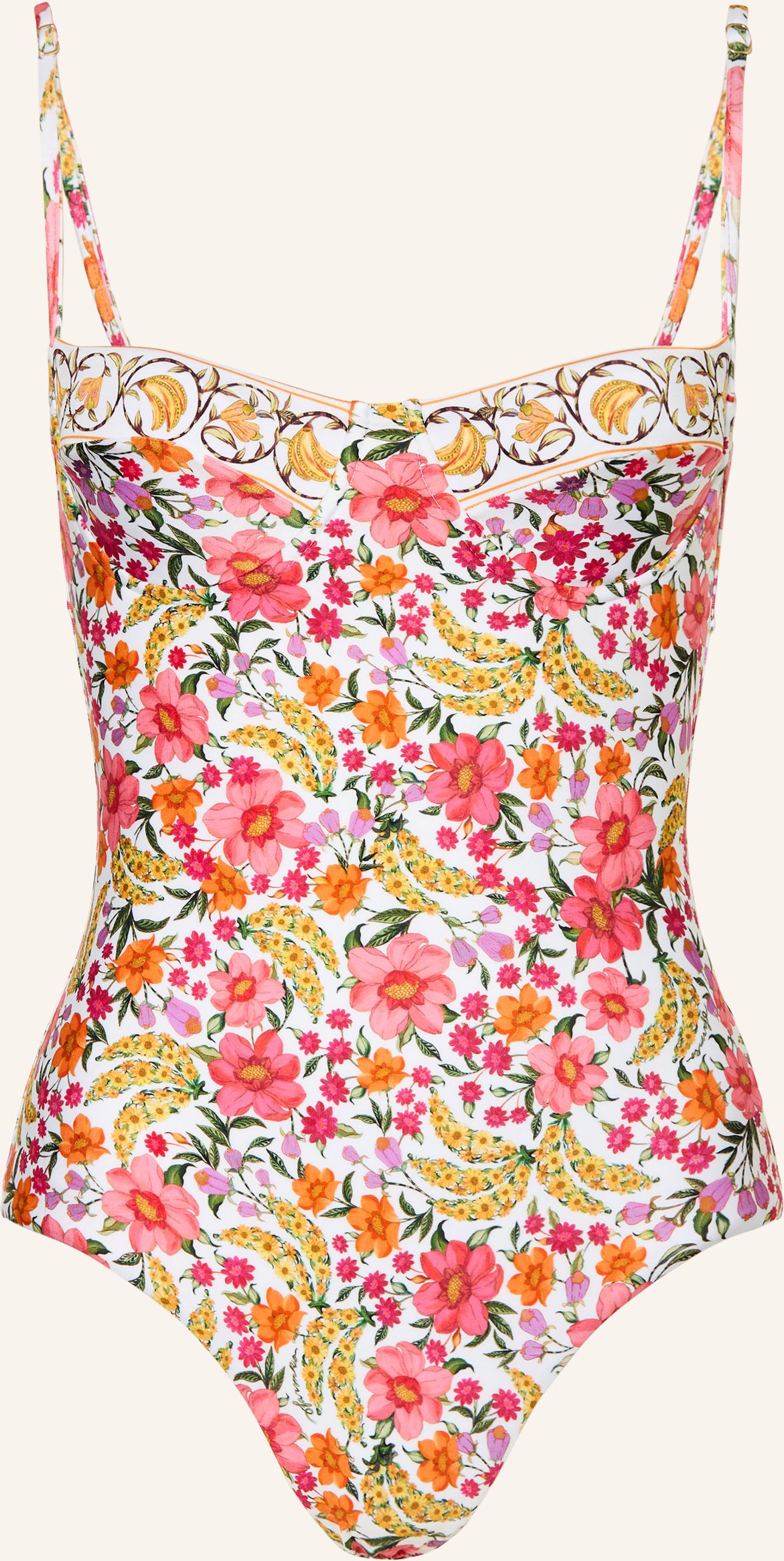 Farm Rio Bügel-Badeanzug Banana Flowers weiss