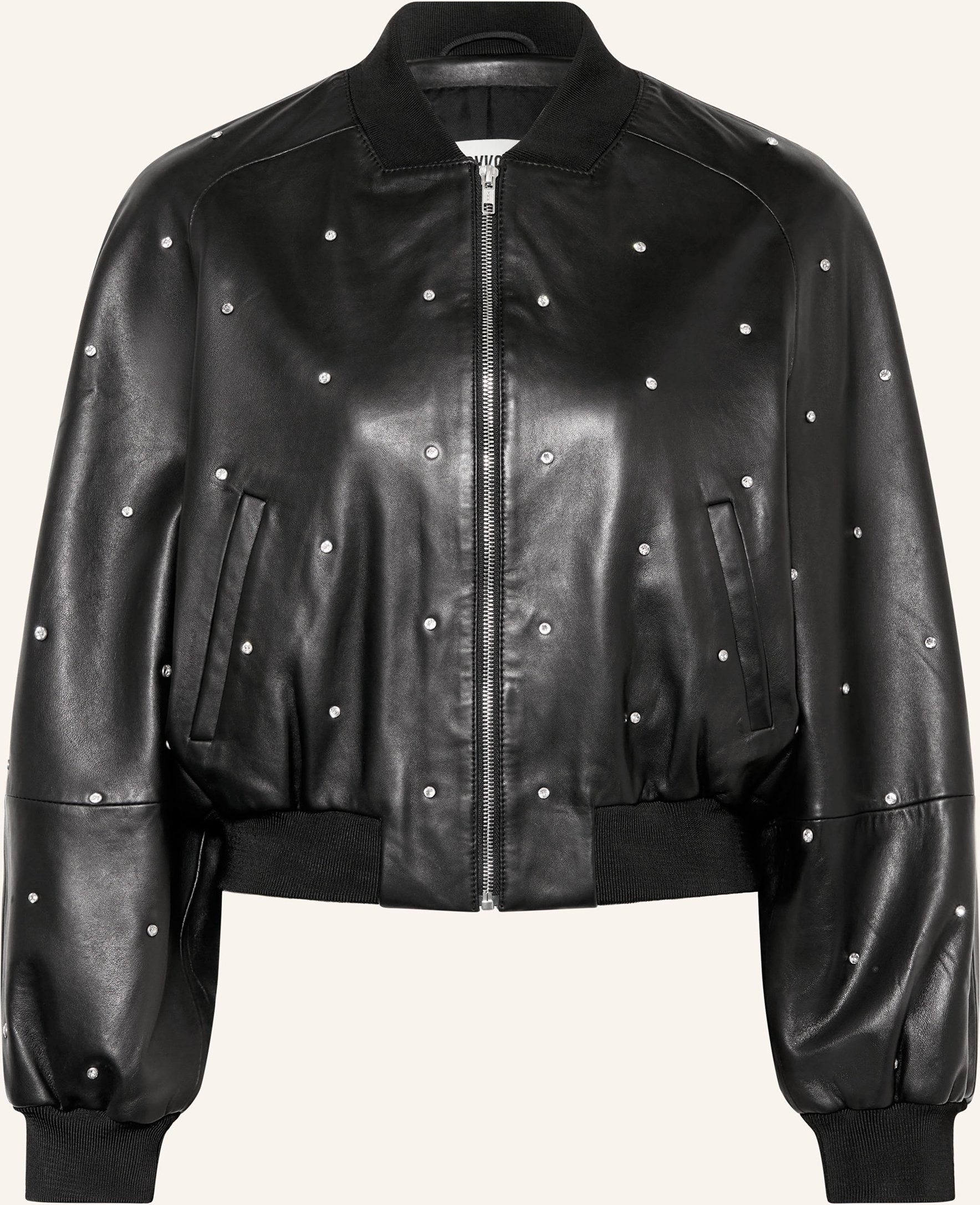 Drykorn Lederjacke Marham Mit Swarovski® Kristallen schwarz