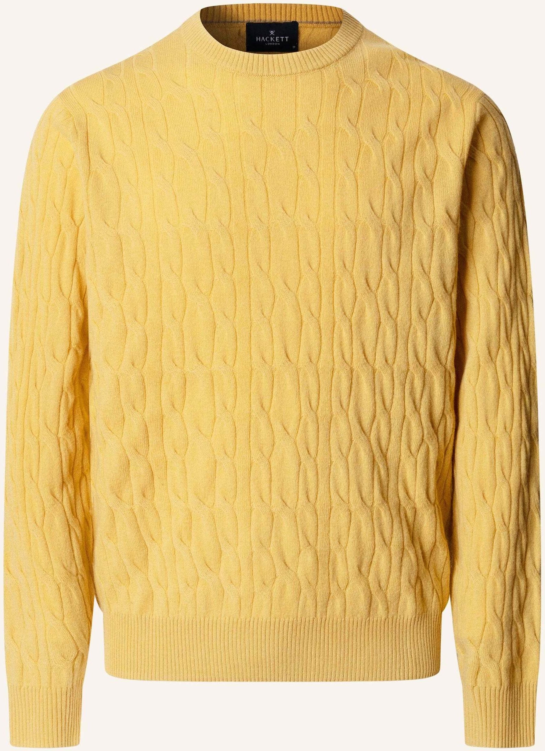 Hackett London Pullover Lw Cable Crew gelb