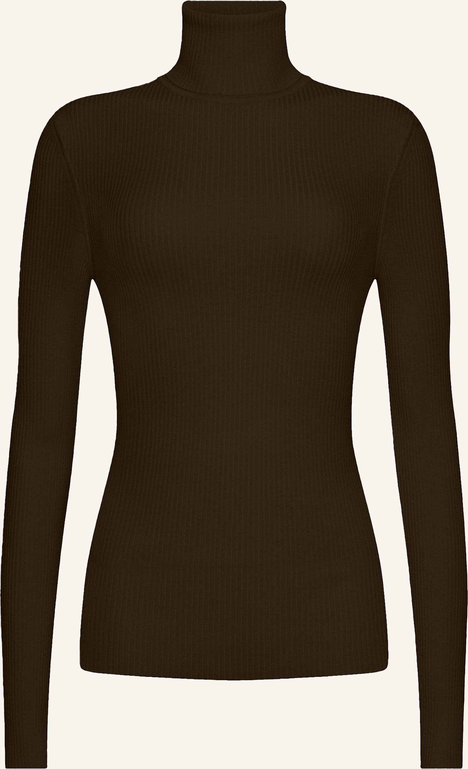Wolford Pullover Merino Fine Rib Top Long Sleev braun