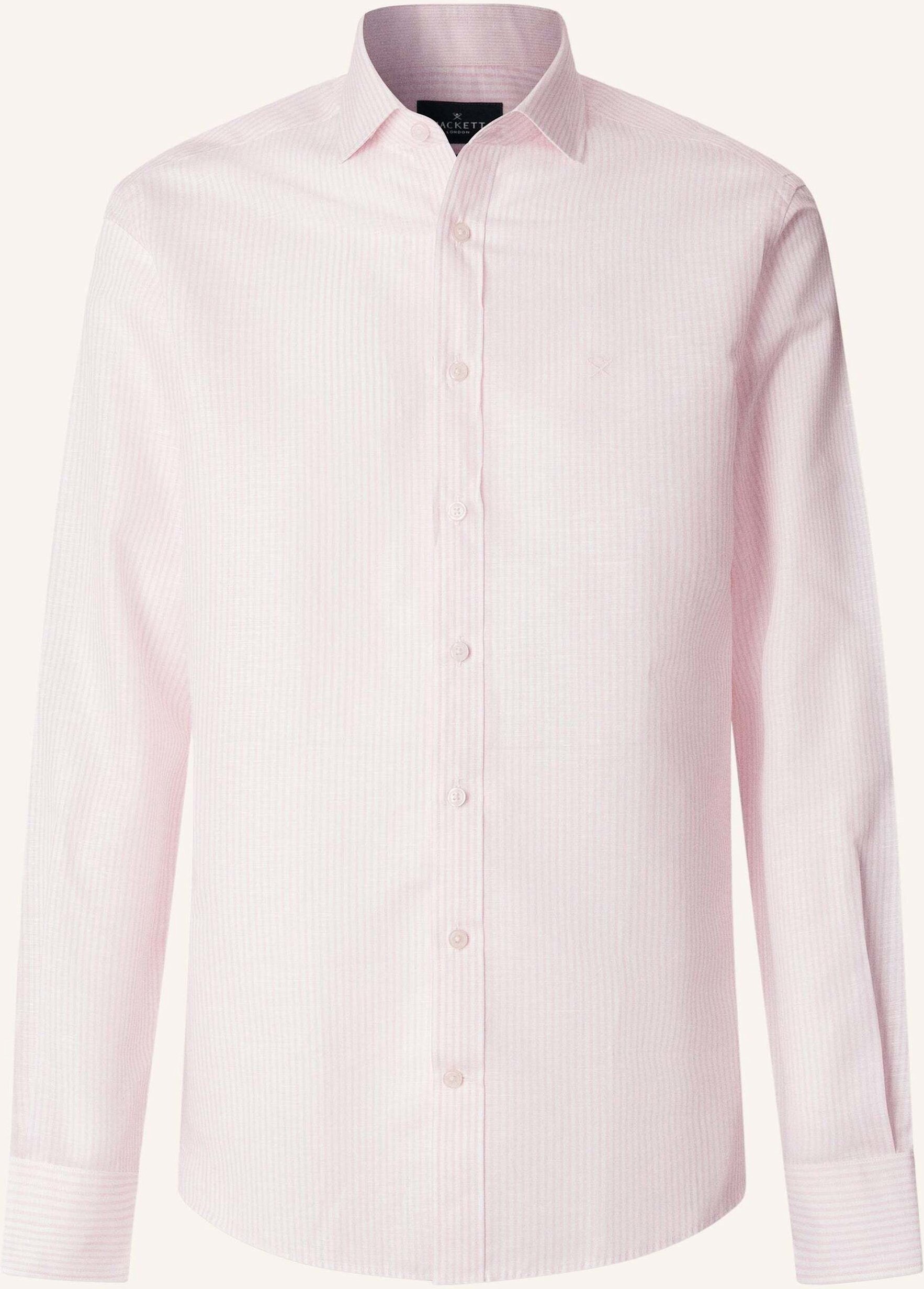 Hackett London Freizeithemd Ess Linen Bengal pink