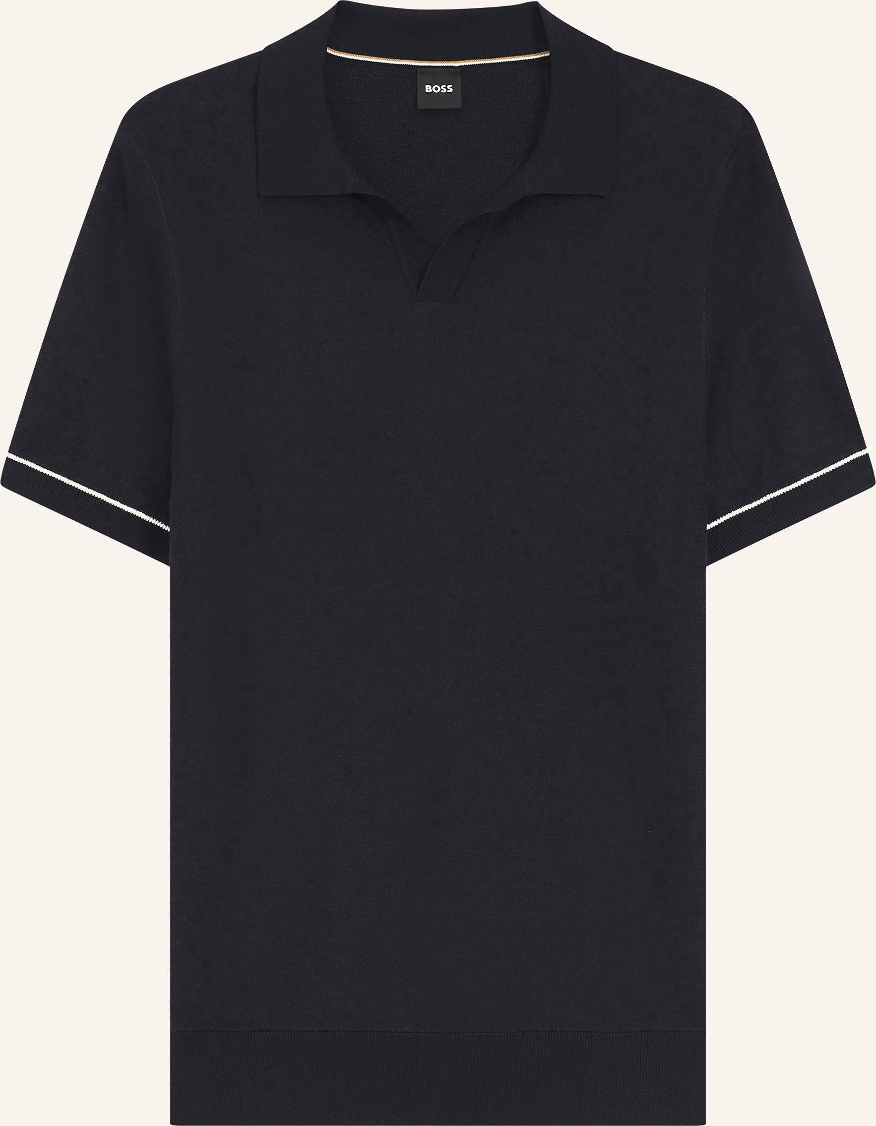 Boss Strick-Poloshirt Narciso blau