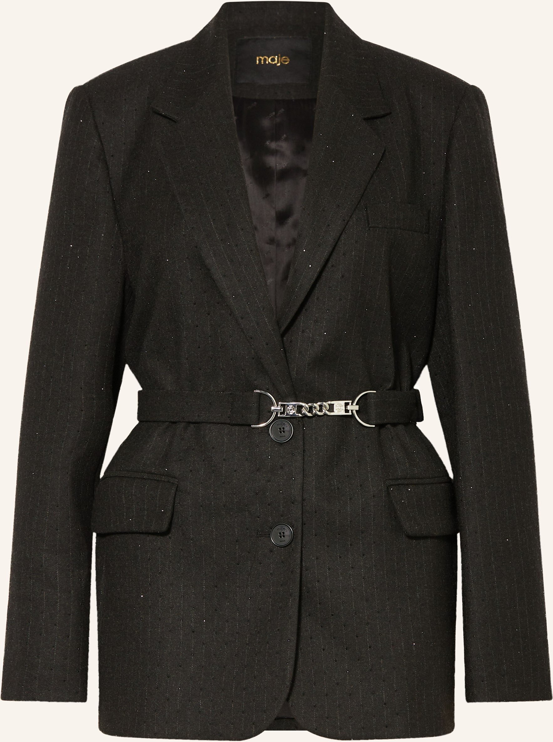Thumbnail - Maje Blazer Mit Schmucksteinen schwarz