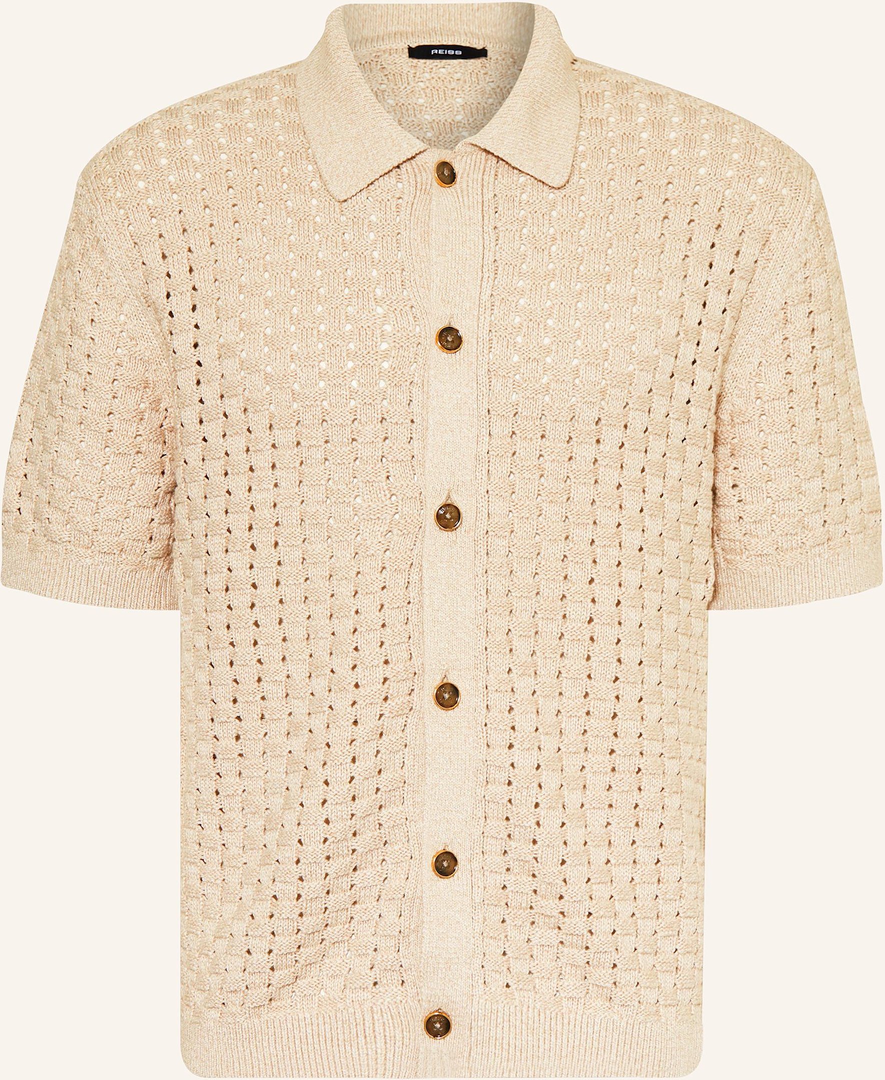Reiss Strickhemd Toby Comfort Fit beige