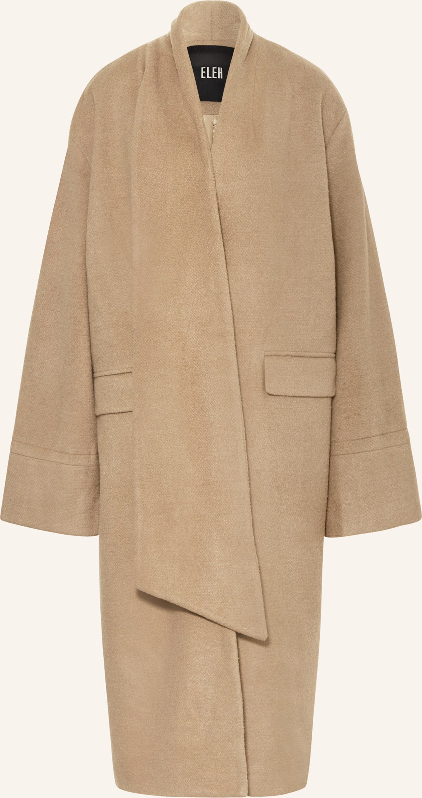 Eleh Mantel Mit Fixiertem Schal braun