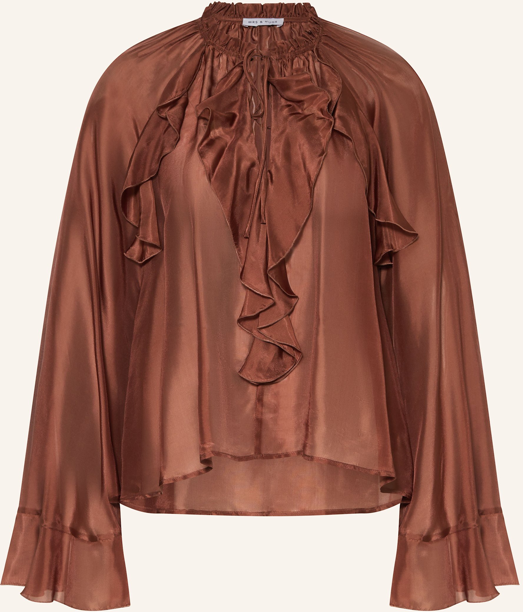 Mrs & Hugs Blusenshirt Mit Volants braun