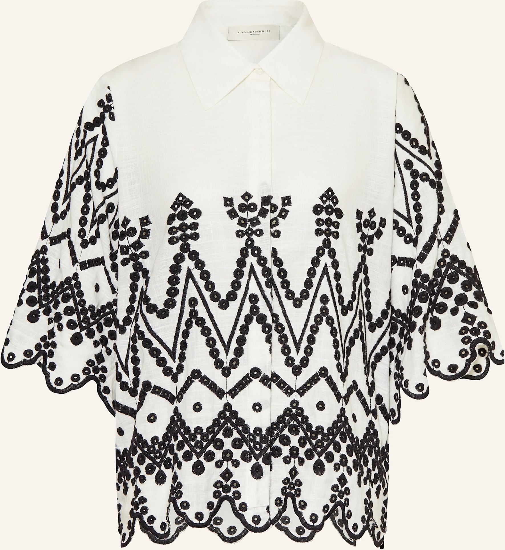 Thumbnail - Copenhagen Muse Hemdbluse Cmembroidery Mit Lochspitze weiss