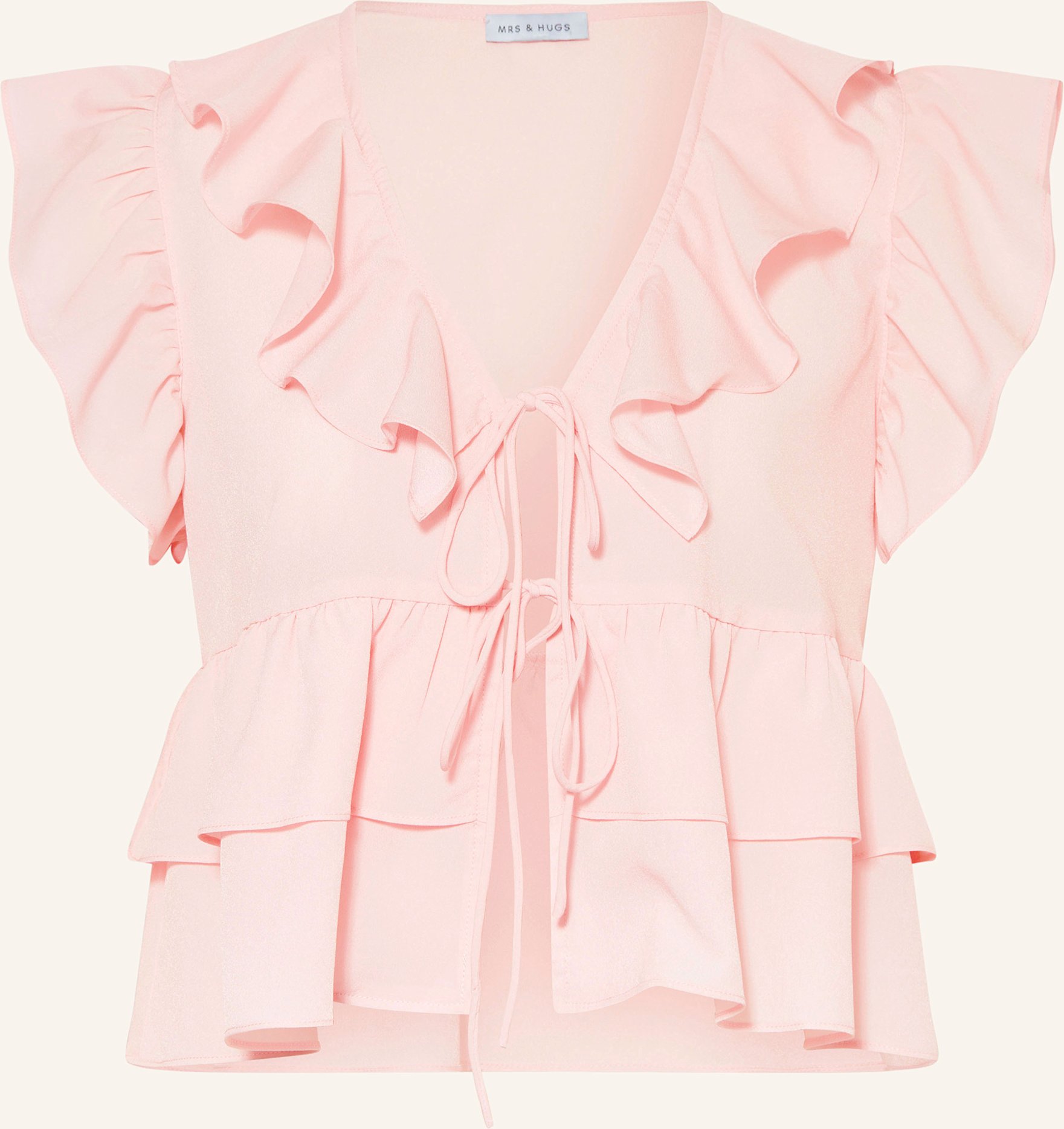 Mrs & Hugs Bluse Mit Volants rosa