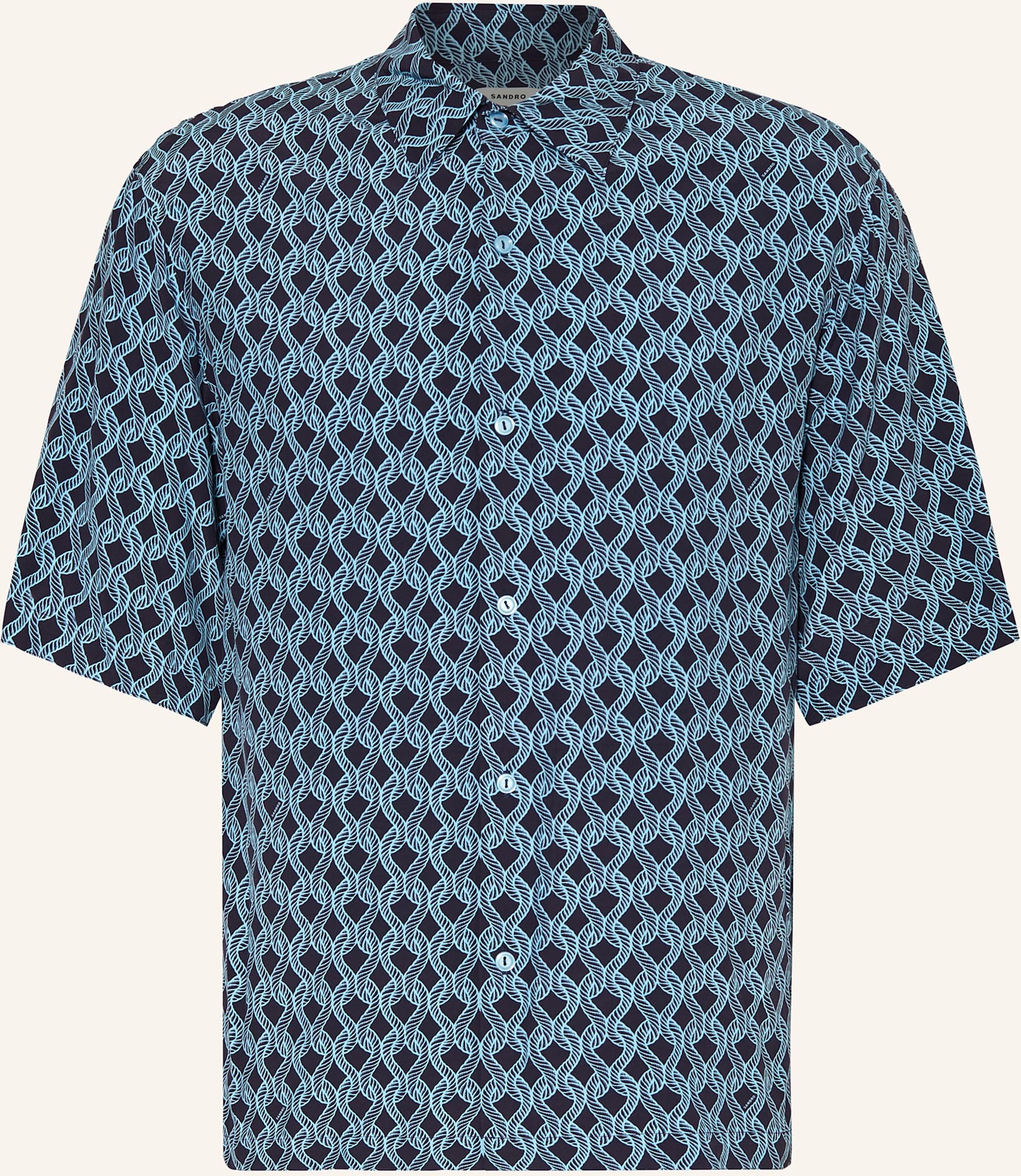 Sandro Kurzarm-Hemd Regular Fit blau