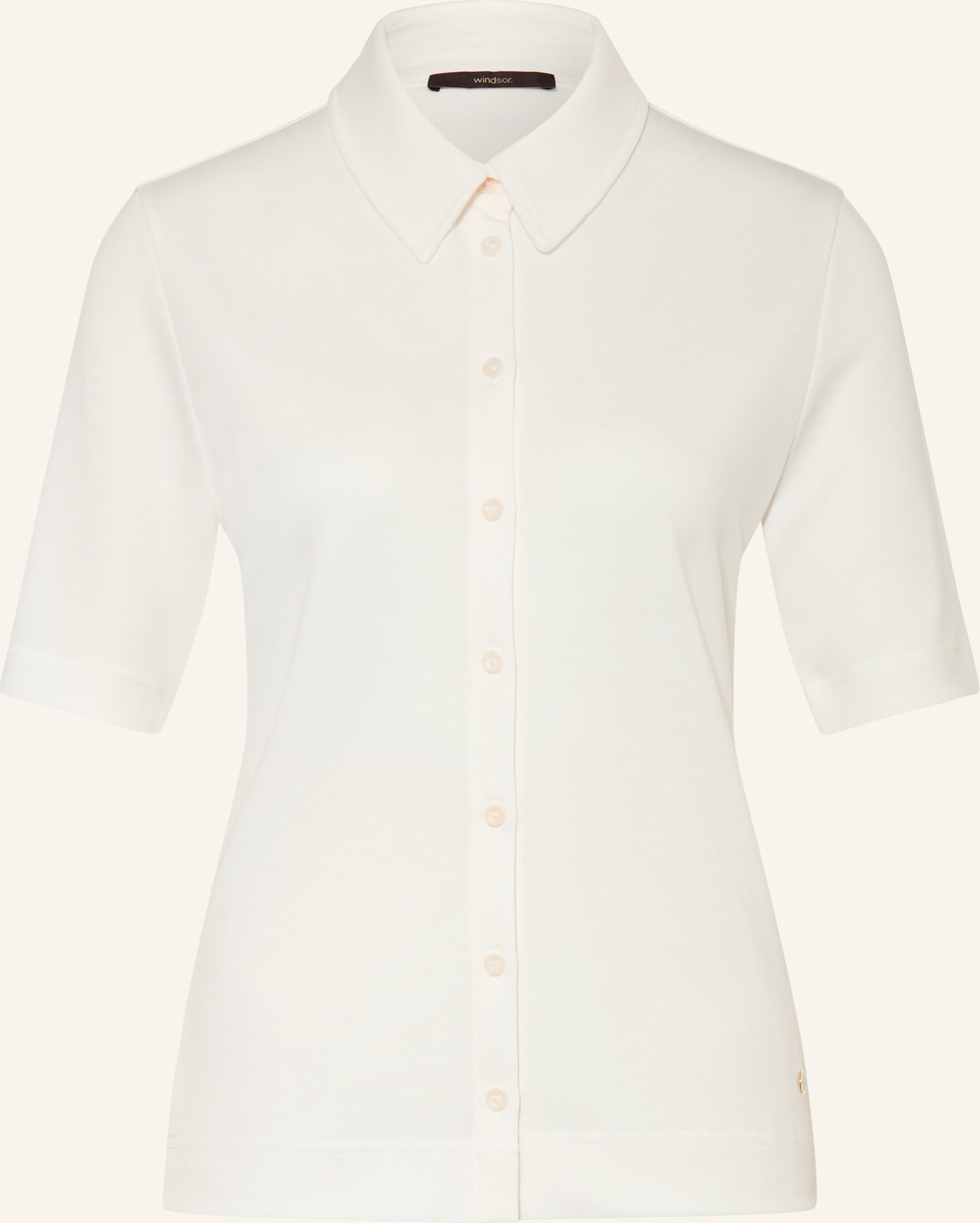 Windsor. Jersey-Poloshirt weiss