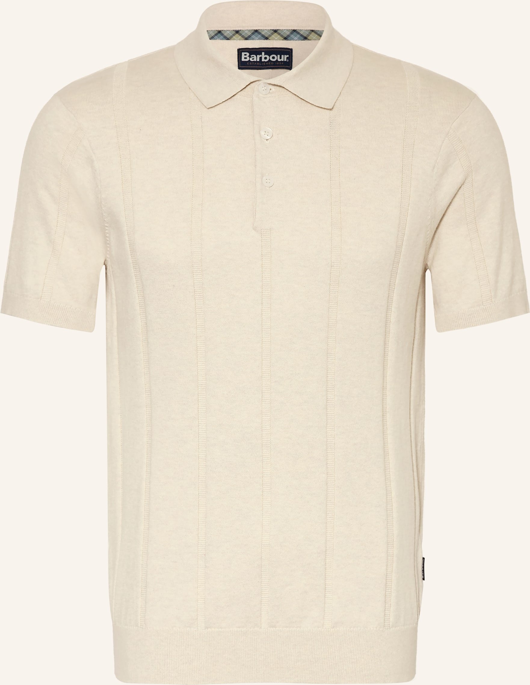 Barbour Strick-Poloshirt Wellburn weiss