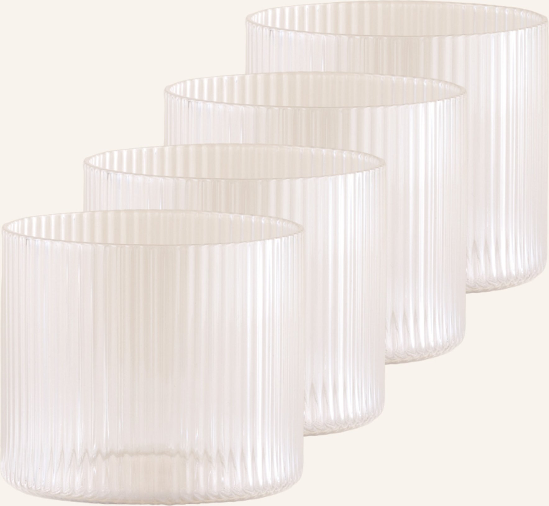 Ferm Living 4er-Set Trinkgläser Ripple transparent