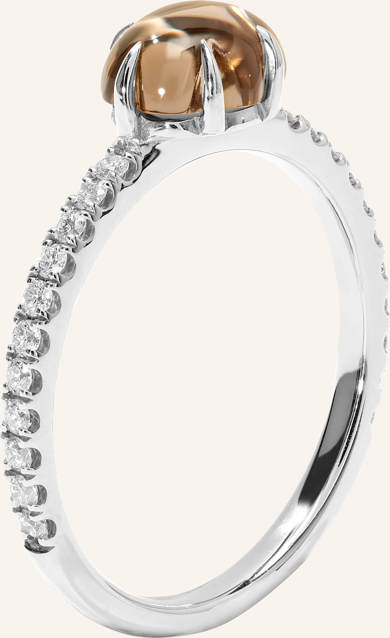 Vieri Ring Wolke Rauchquarz Brillant Pavé Mittelgroß silber