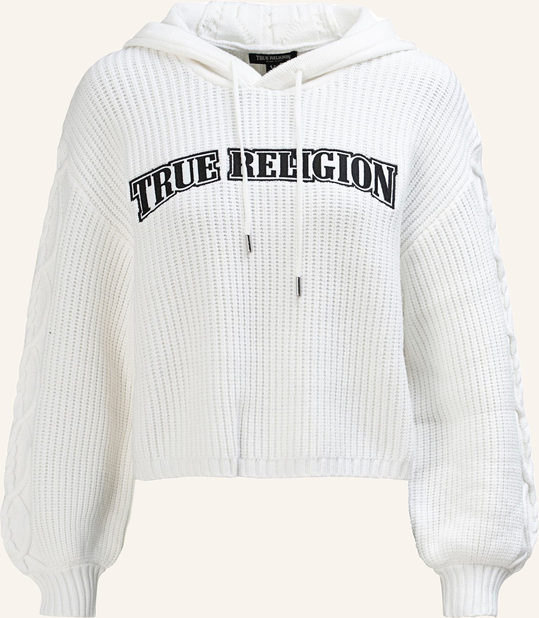 True Religion Hoodie Embroidery weiss