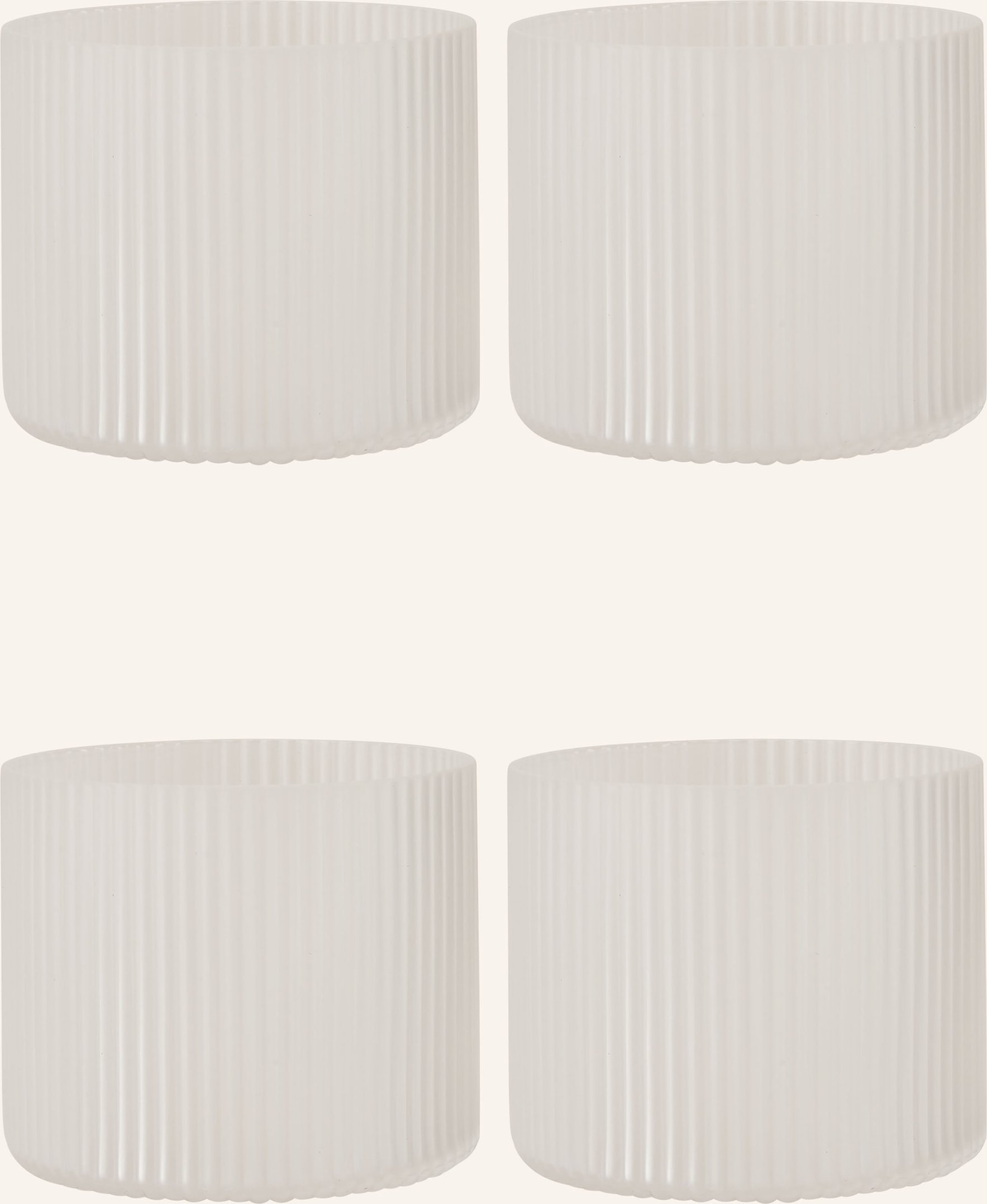 Ferm Living 4er-Set Trinkgläser Ripple weiss