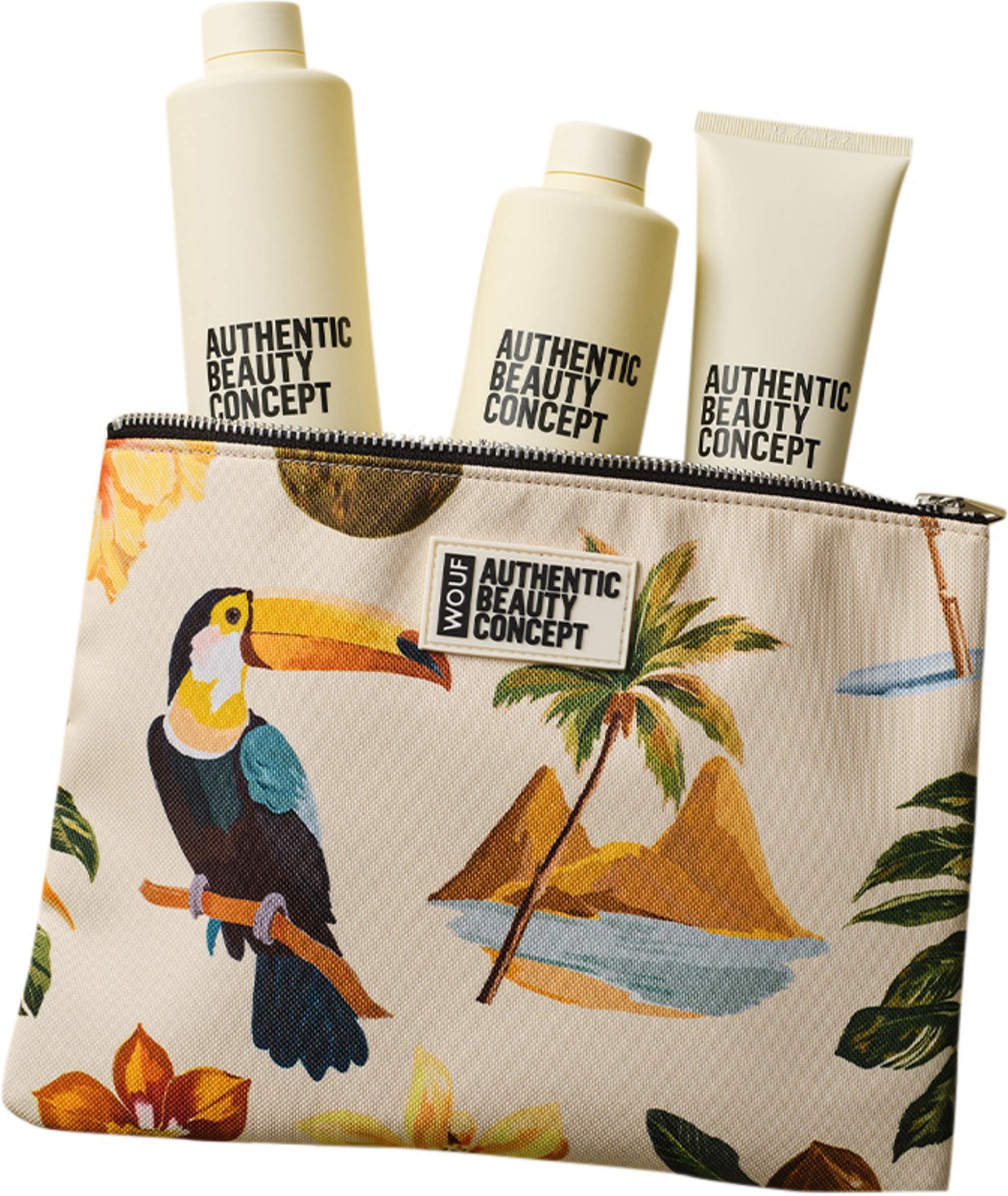 Thumbnail - Authentic Beauty Concept Summer Wouf Beauty Bag + Replenish Haarpflege-Routine Pflege-Set