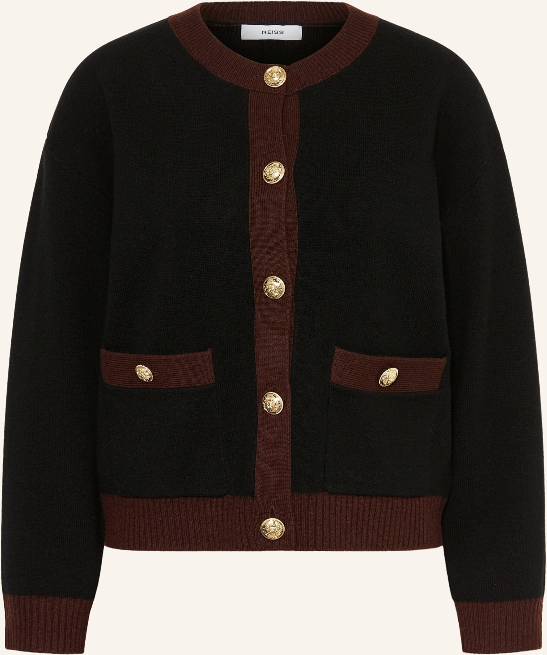 Reiss Strickjacke Olive rot