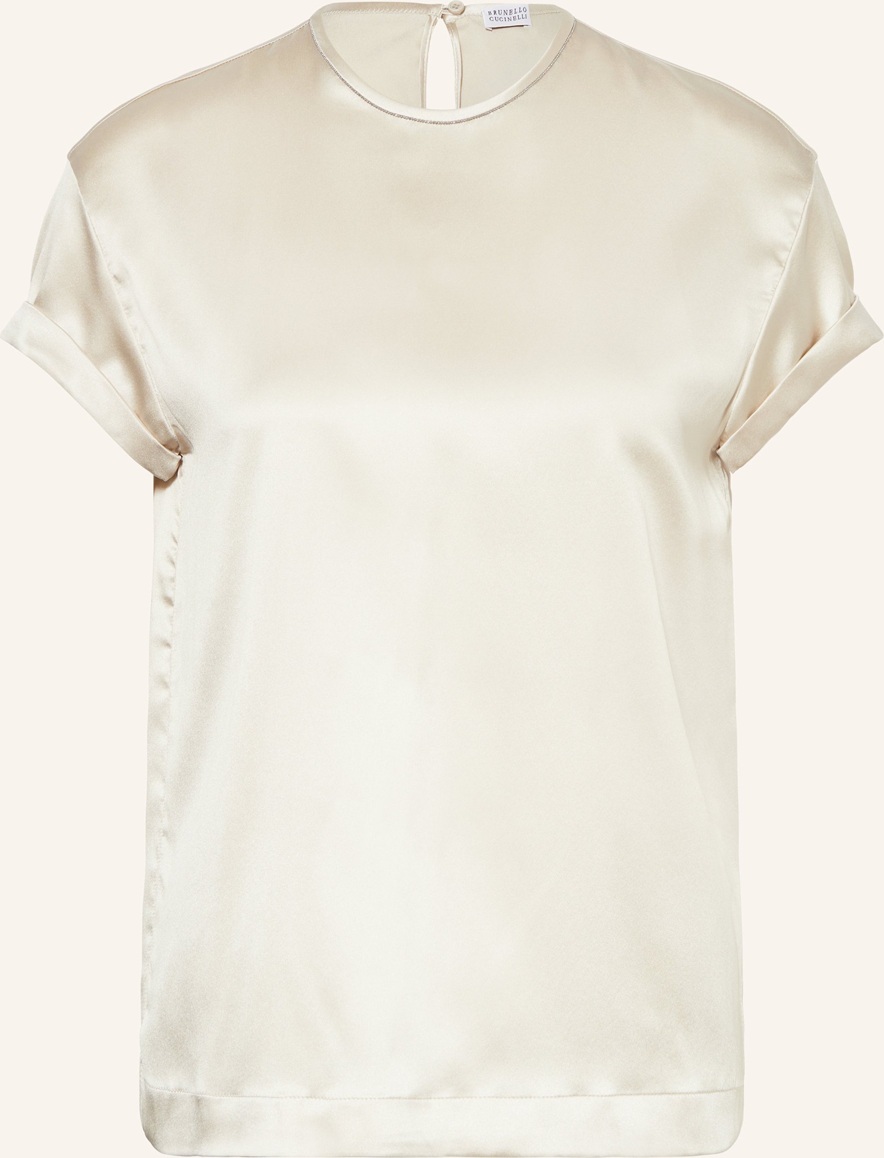 Thumbnail - Brunello Cucinelli Blusenshirt Aus Seide Mit Schmucksteinen braun