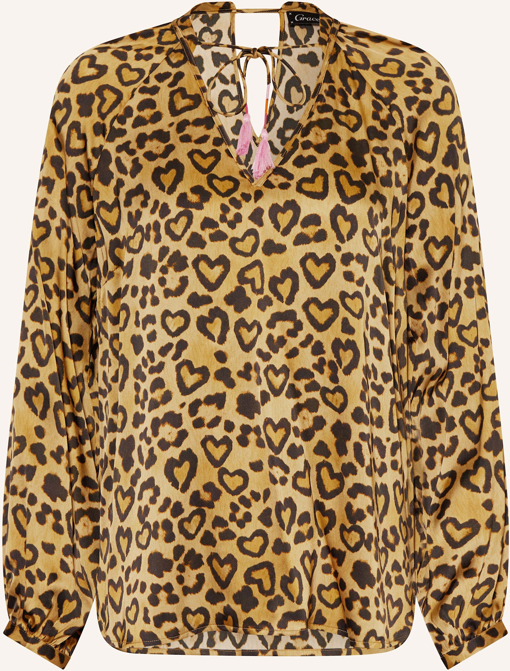 Grace Blusenshirt Aus Satin braun