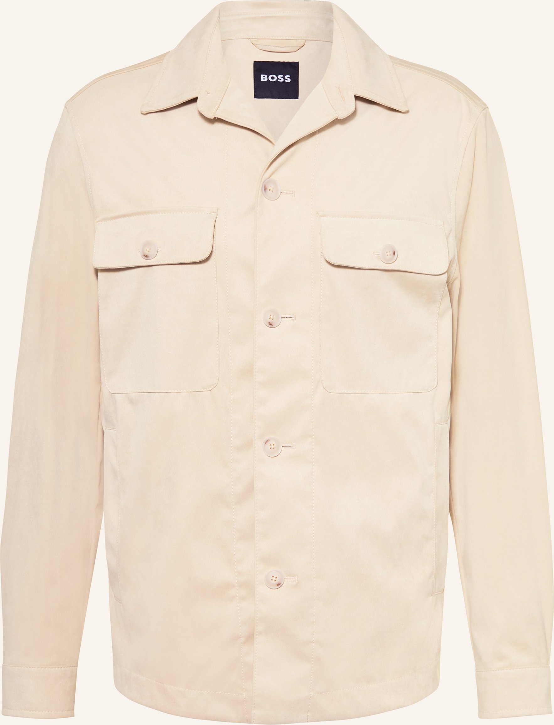 Boss Overshirt Carper In Lederoptik weiss