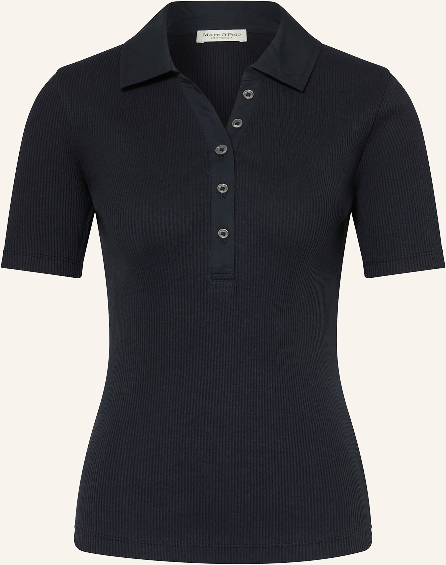 Marc O'polo Strick-Poloshirt Regular Fit blau