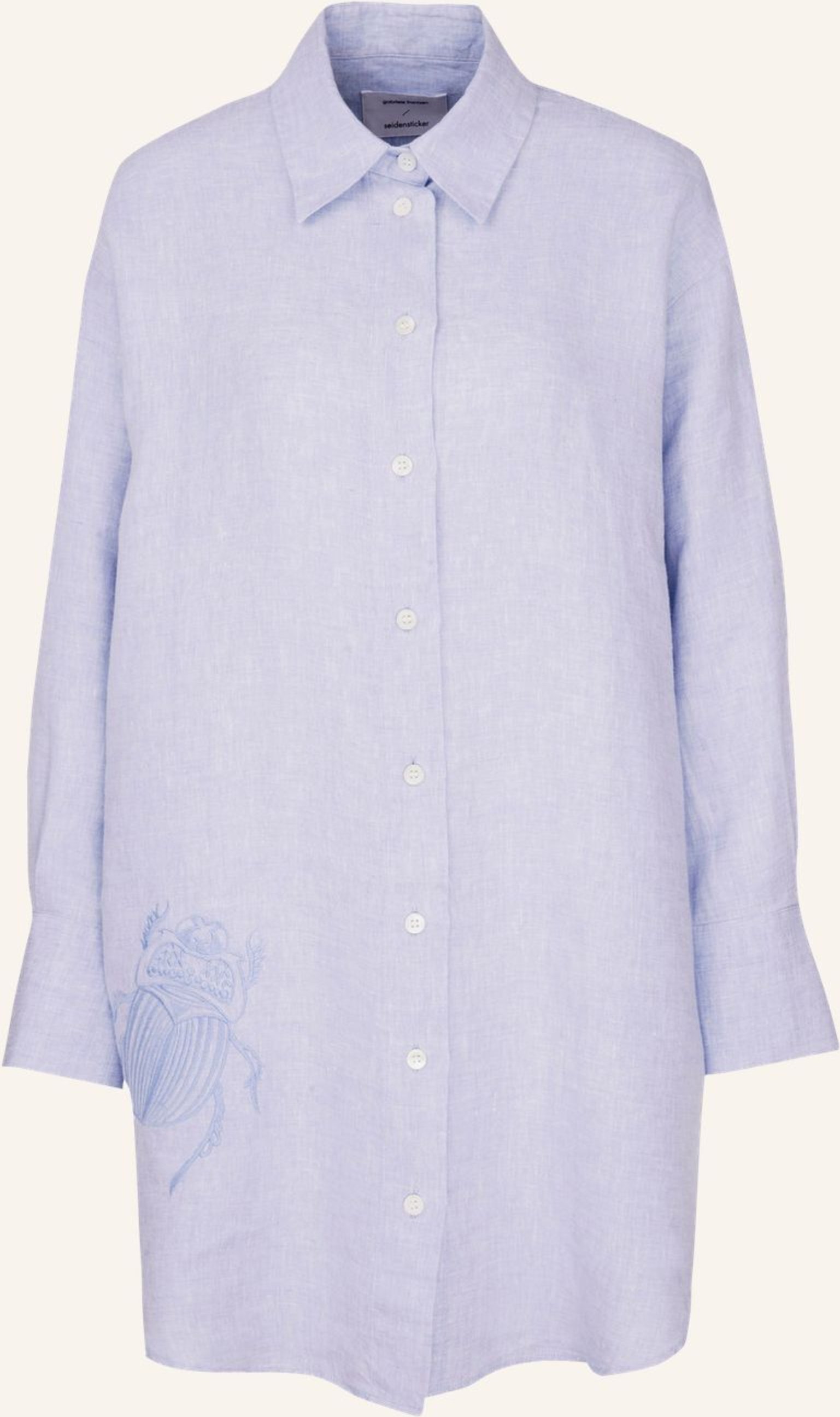 Seidensticker Hemdbluse, Longbluse blau