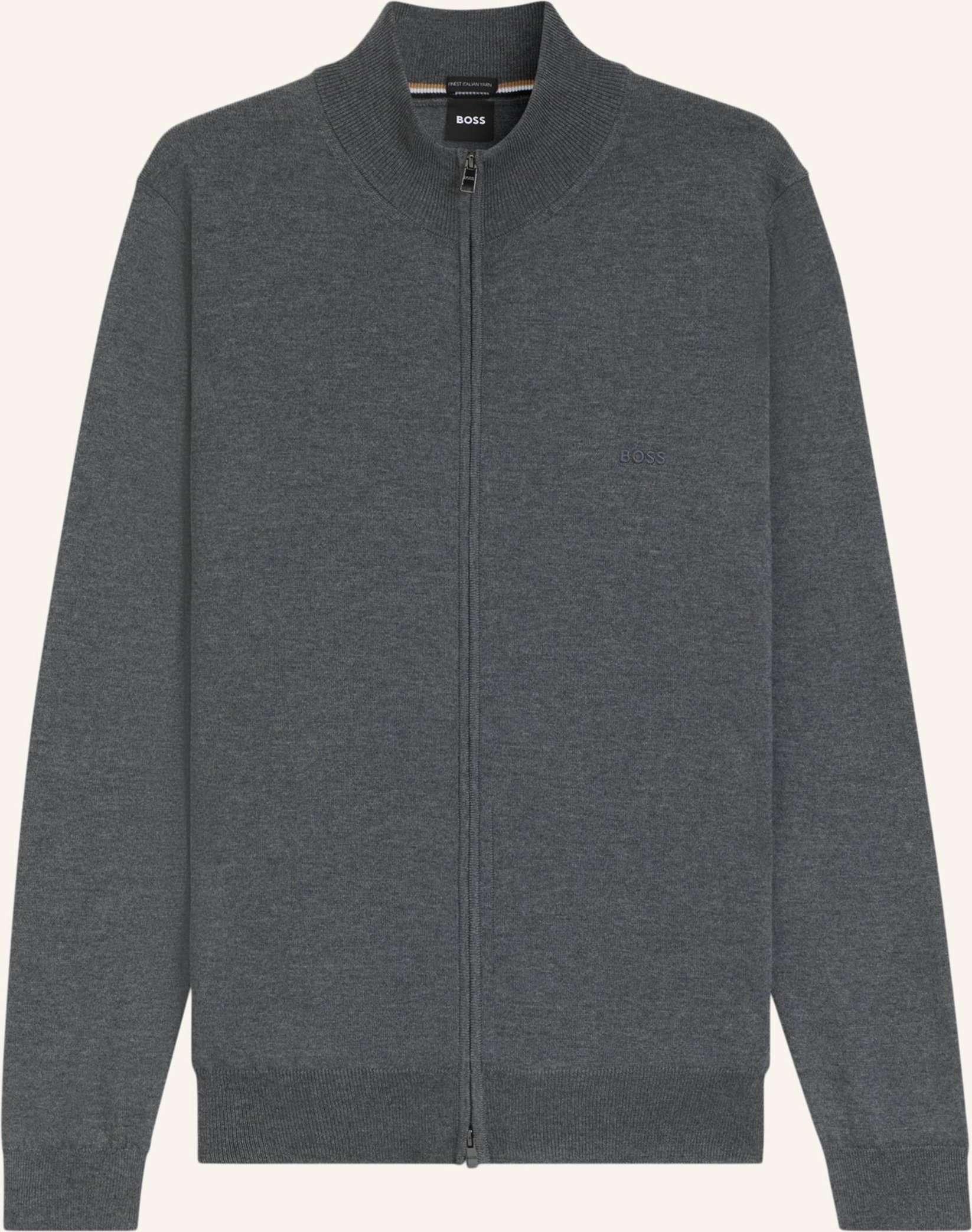 Boss Strickjacke Balonso-L Regular Fit grau