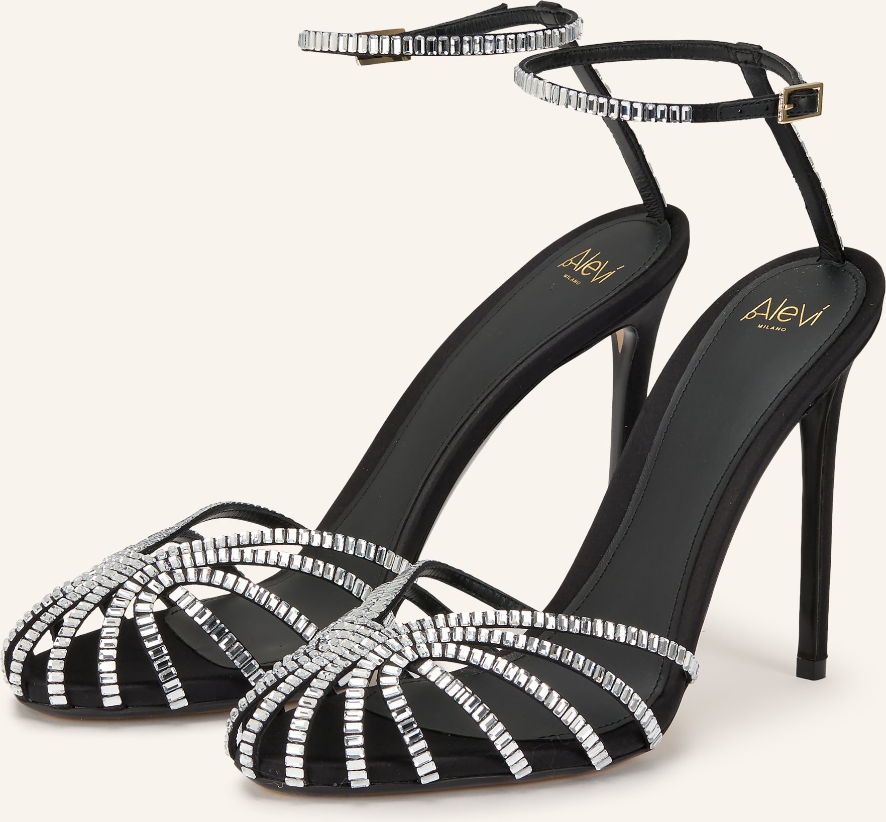 Alevi Sandaletten Penelope 110 Mit Schmucksteinen schwarz