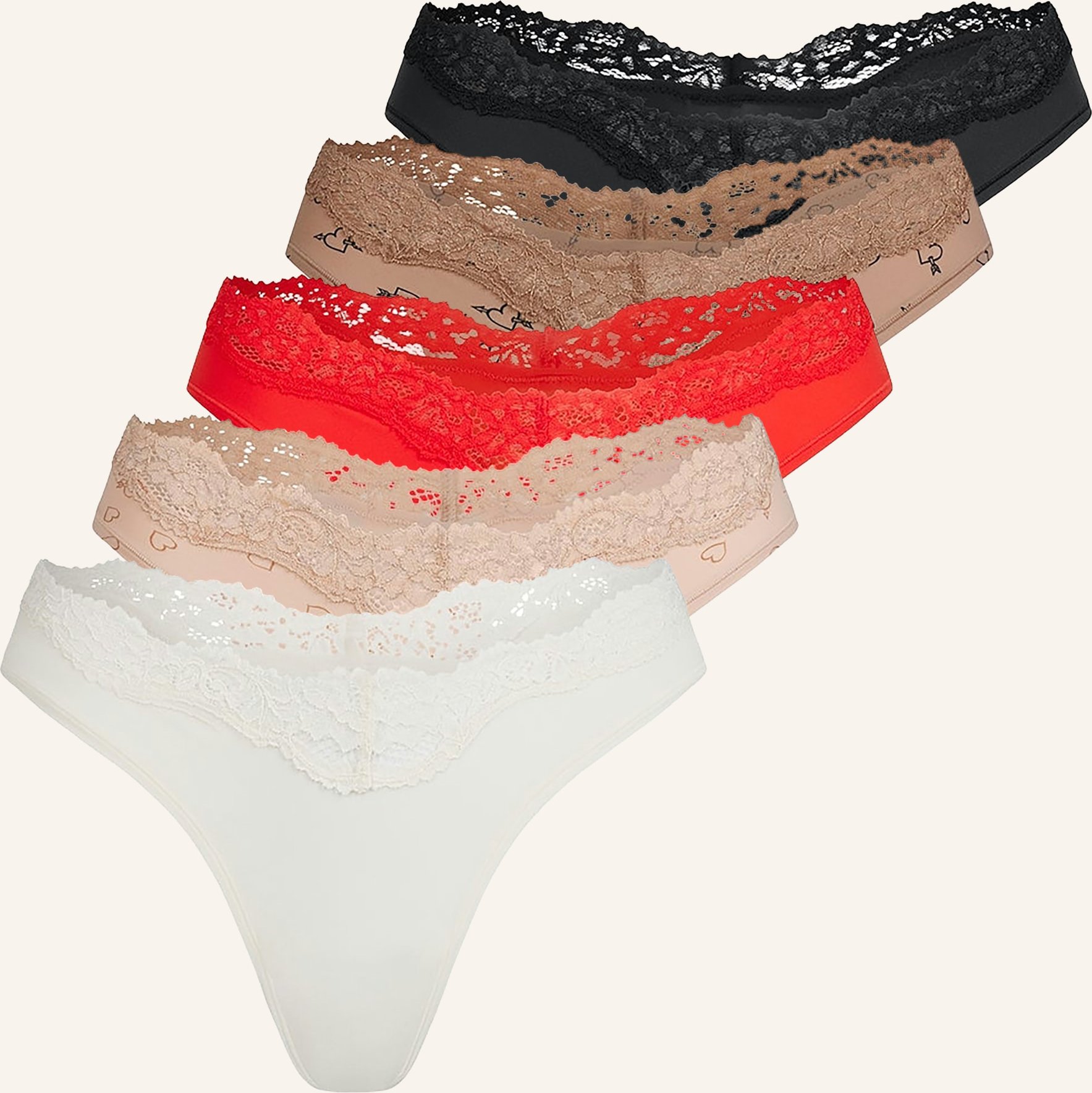 Skims 5er-Pack String Fits Everybody Lace weiss