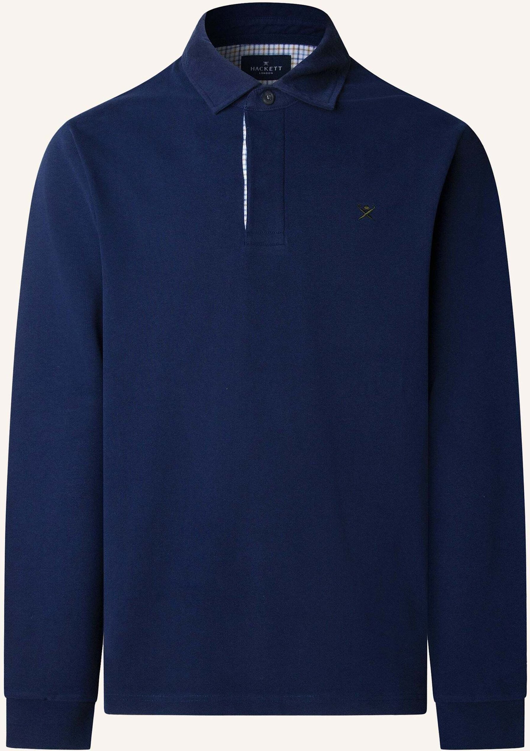 Hackett London Poloshirt Woven Plkt Trim Rugby blau